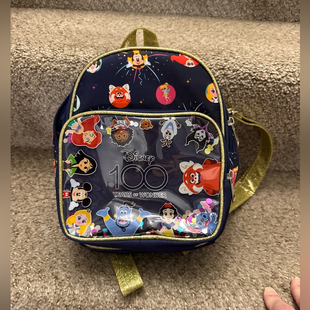 Disney 100 Years Of Wonder MINI Glitter Toddler Size Small Backpack